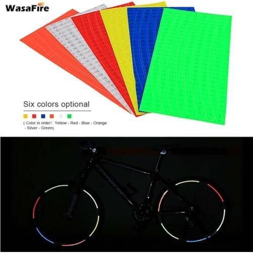 Bicycle Tire Reflective Sticker Fluorescent Bike Reflector Cycling Wheel Rim Stickers Decal Decor 21cm x 8cm Bike Accessories