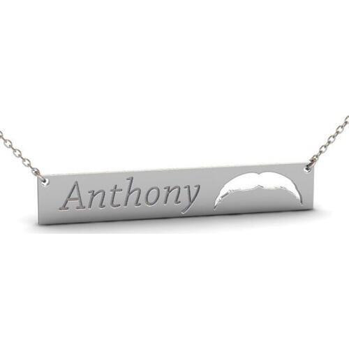 Ufine Personalized name or words Mustache bar pendant Necklace cooper high quality pendant necklace N2116