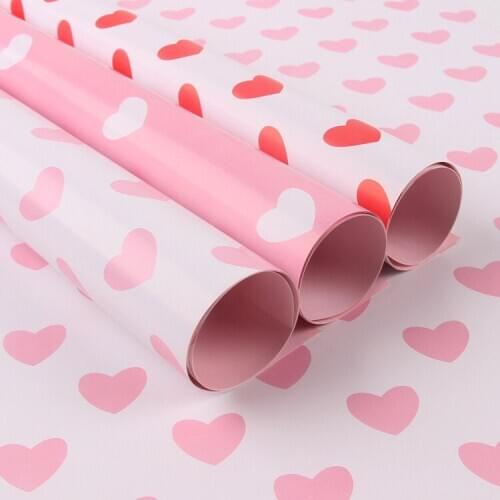 50x70cm Love Heart Flower Korean Wrapping Paper Waterproof Gift Packing Paper Flowers Packaging Florist Bouquet Decoration