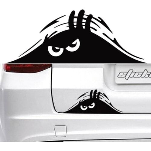 Peeking Monster Funny Car Sticker Universal Auto Styling Decorate Decal Smile Anger Cute Style Stickers 19x7.5cm