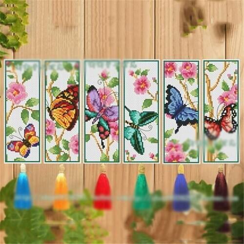 Butterfly Craft Stich Cross Stitch Bookmark Christmas Plastic Fabric Needlework Embroidery Crafts Counted Cross-Stitching Kit