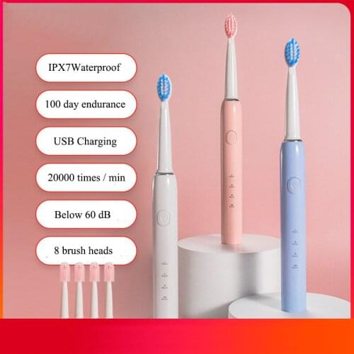 LISM Sonic Electric Toothbrush With 8 Brush Heads USB Rechargeable Waterproof Whitening Teeth Brush Ultrasonic Tooth Brush