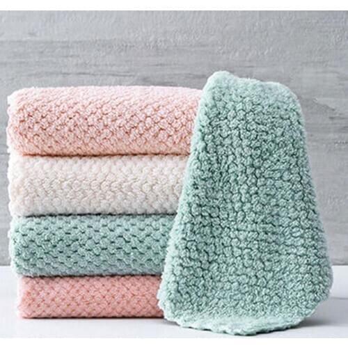 1/2Pcs Kitchen Strong Water Absorbent Cleaning Dish Cloth Anti-Oil Cars Towel