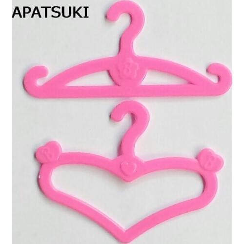10pcs/lot Doll Accessories Doll Clothes Hangers Mini Dress Holders Vintage For Barbie Doll House