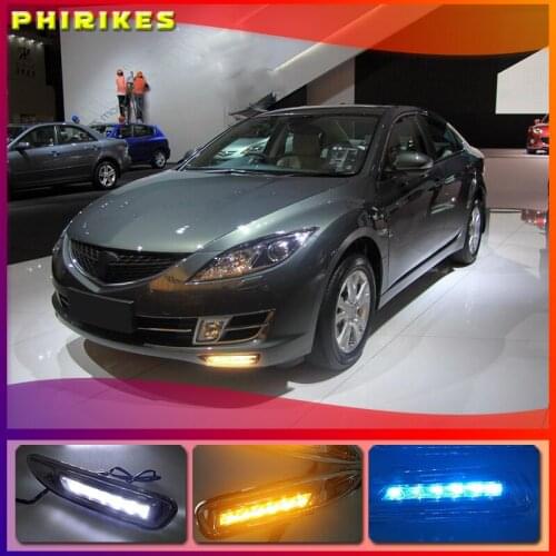 2pcs for Mazda 6 Mazda6 2008 2009 2010 LED DRL Daytime Running Light Daylight headlight fog lamp cover car-Styling