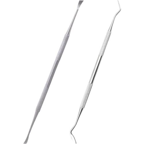 2 Pcs Dog Tooth Scraper Petss Teeth Cleaning Tools Double Head Dogs Cats Tartar Remover Dental Stones Stainless Steel Scraper