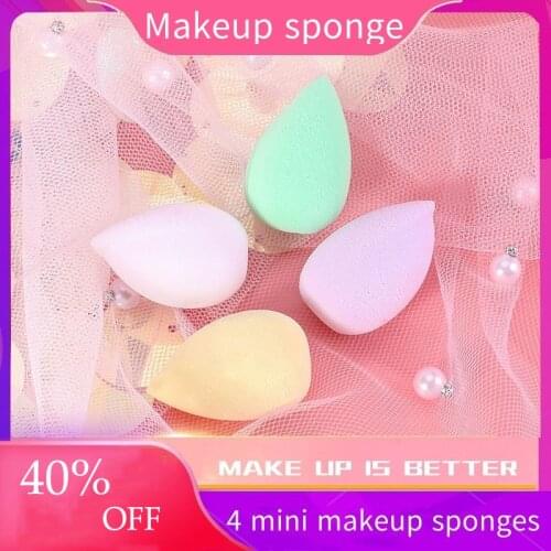 4pcs Mini Makeup Sponge Set Face Beauty Cosmetic Powder Puff For Foundation Cream Concealer Make Up Soft Water Sponge Tools
