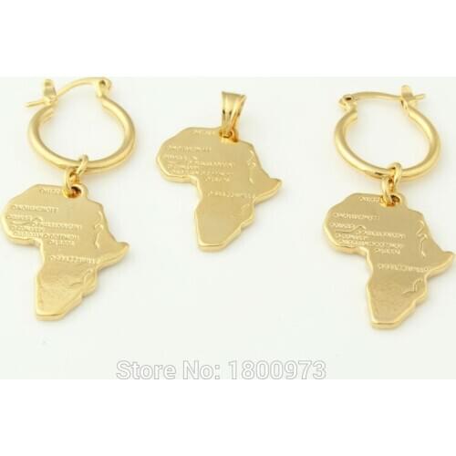 Adixyn African map jewelry sets Gold Color jewelry sets for African / Ethiopian/Kenya/ Nigeria for women girl gifts