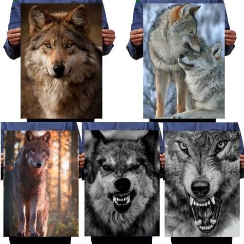 Wolf 5D DIY Full Round Diamond Painting Cartoon Characters Round Diamond Embroidery Cross Stitch Christmas Home Decor