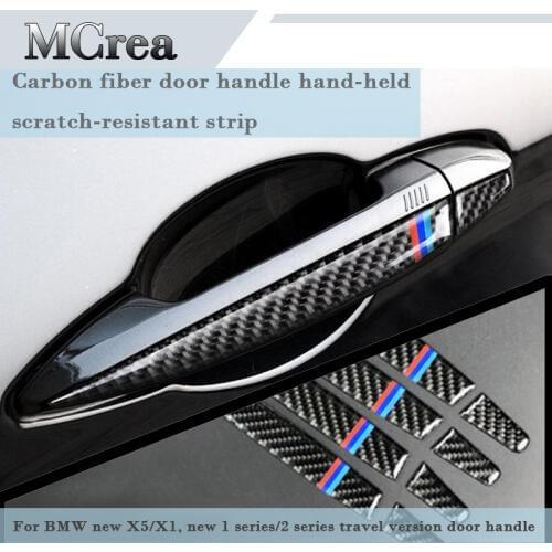 Atreus 1set Car Carbon Fiber Door Handle Decorative Stickers For BMW X5 X6 F15 X1 F48 F15 F16 2 Series M Performance Accessories