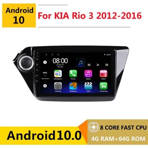 2 din 8 core android 10 car radio auto stereo for Kia Rio 3 2012 2013 2014 2015 2016 navigation GPS DVD Multimedia Player