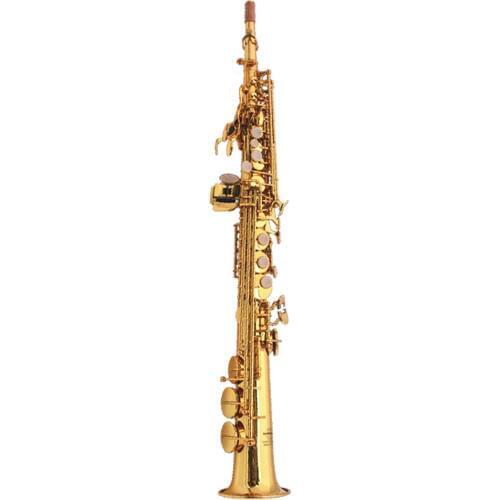 B-flat Soprano Saxophone Split Soprano Saxophone Lacquer Gold Instruments Brass Event price Top Quality Saxofon Gift SAX02