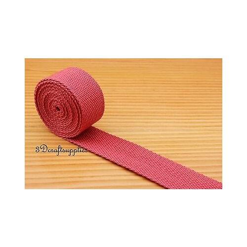 5 yards 1.25 inch ( 32 mm ) heavy weight cotton webbing key fob strap PINK ZA70