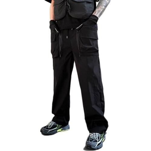 Multi-Pockets Mens Hip Hop Cargo Pants Male Sweatpants Joggers Trousers Male Fashion Punk Full Length Pants