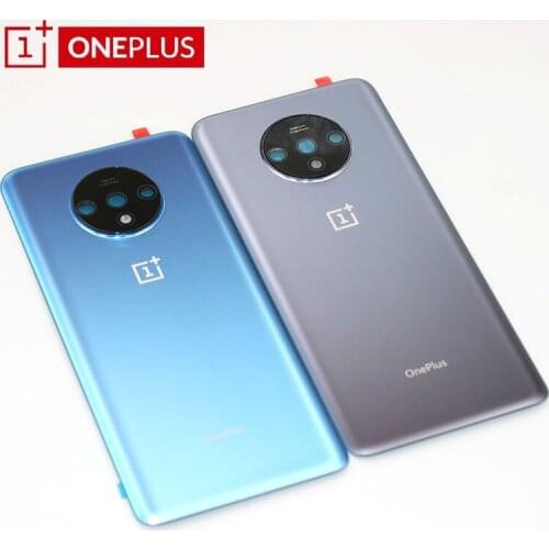100% Original OnePlus 7T Back Battery Cover Rear Door Housing Case Replacement Parts For One plus 7t +Camera Lens With Adhesive