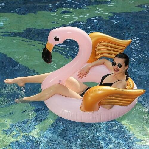 Giant Inflatable Flamingo Pool Floats Pink Ride-on Swimming Circle Ring Adults Children Water Party Toys Piscina Beach