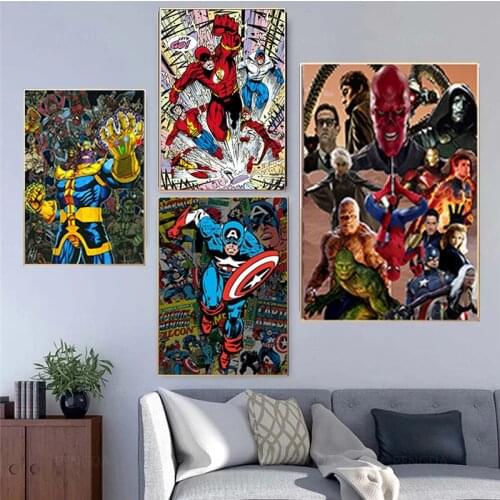 Avengers Captain America Comics Canvas Painting Marvel Iron Man Poster Wall Art Pictures for Living Room Home Decor Prints