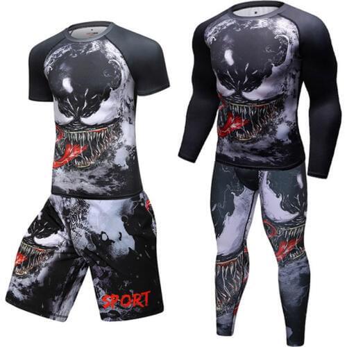 Compression Men Sports Suits Quick Dry MMA sets Men jiu jitsu bjj Sports shirt Jogger Training Gym Fitness Tracksuits Running