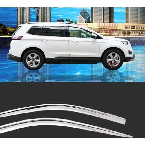 1 Set Brand New Chrome Side Vent Sun Shade Window Visors Rain Guard Deflectors For Ford Edge 2015-2018