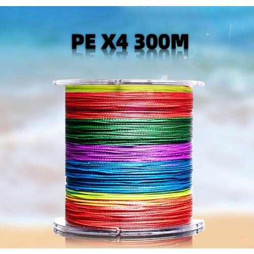 LINNWL 300M 4 Strands Braided Fishing Line 0.6-8.0# PE Fishing Line 4.5-452kg Multifilament Fishing Line Smooth Pesca