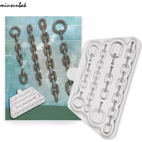 Minsunbak Iron Chain Silicone Mould Chocolate Gumpaste Sugar Craft Tool Fondant Cake Decoration