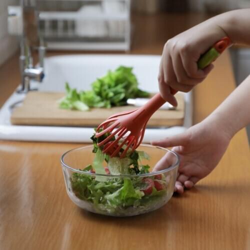 Multifunctional 3 in 1 Egg Beater Drinks Whisk Mixer Noodle Tongs Food Salad Clips Kitchen Tools