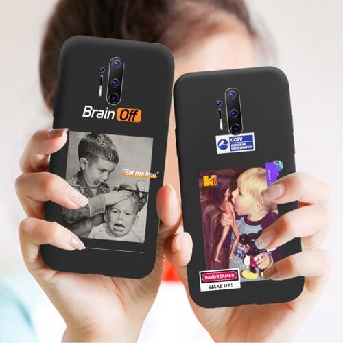 Fashion Funny Boy Dinosaur Phone Case for Oneplus 6 6T 7 7T 8T 8 Pro Nord Z Case Cover for One Plus 8 Pro Soft Black TPU Shell