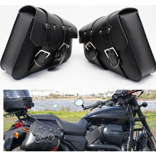 Motorcycle Waterproof Bag Motorcycle Saddle Bags Pu Leather Motorbike Side Tool Bag Out Door Luggage