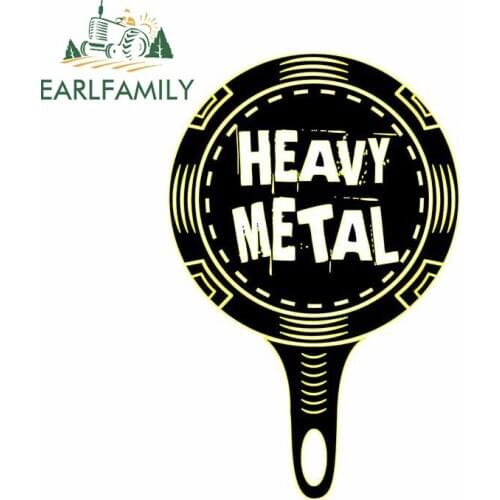 EARLFAMILY 13cm x 8.5cm for Heavy Metal Pan Car Stickers and Decals Waterproof Creative Scratch-proof Window Family Decoration
