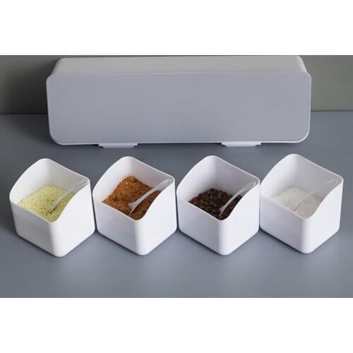 Wall Mounted Spice Jar Seasoning Box Salt Pepper Spice Box Seasoning Container Kitchen Spice Storage Bottle Kitchen Organizer