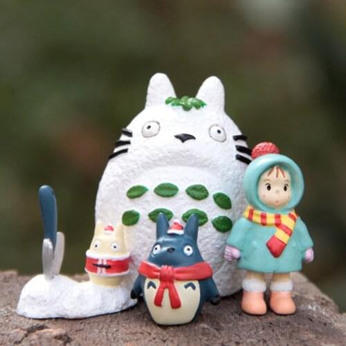 New Anime Snowman Totoros Cute Mini Figures Dolls My Neighbor Resin Collection Figurines for Children Christmas Gift Models Toys