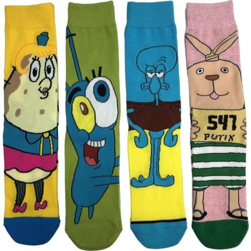 New Cartoon Cartoon Cotton Socks Fashion Novel Sports Leisure Comfortable Skateboard Tube Street Popular Men And Women Trend