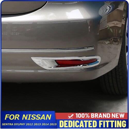 Fit For Nissan Sentra Sylphy 2012 2013 2014 2015 Rear Bumper Fog Lamp Shade Cover Trims Frame Auto Parts