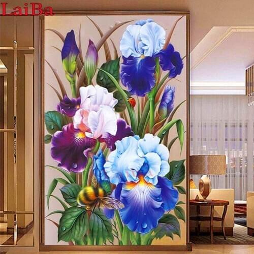 Full Resin iris diamond painting Cross Stitch Square round Diamond Mosaic bee Diamond Embroidery Diy handicraft flower decor art