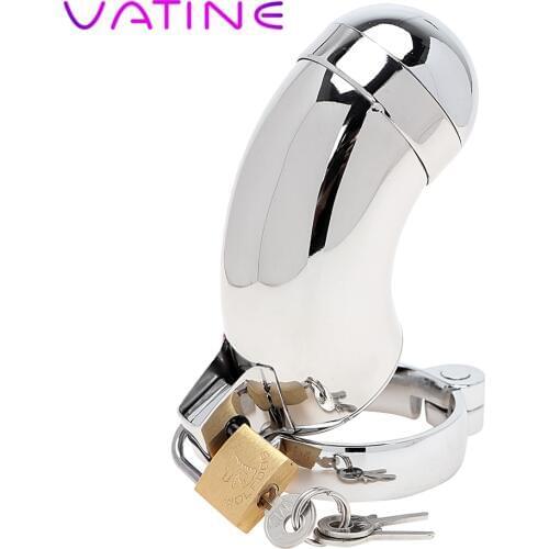 VATINE Chastity Belt Lockable Penis Cock Ring Sex Toys for Men Male Chastity Device Sex Products Stainless Steel Cock Cage