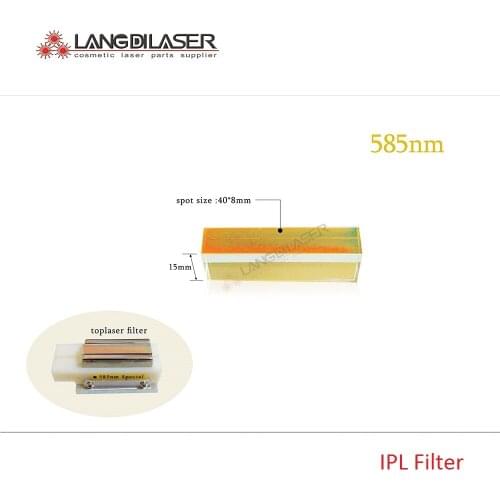 Size : 40*8*15mm , window size : 40*8 , sapphire filter 585~1200nm , for BeiJing Toplaser handpiece , cosmetic laser accessories