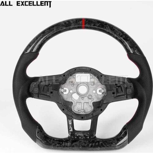 For VW Golf Forged Carbon Fiber Steering Wheel For MK7/MK7.5 GTI/R With Alcanrata with/without Airbag