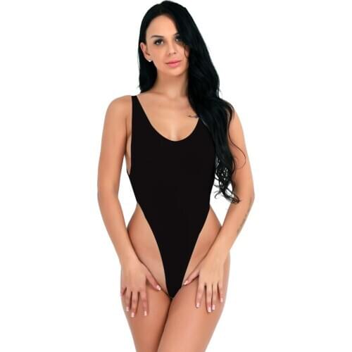 Sexy See Through High Cut Bodysuit Thong Swimsuit Transparent Sheer Backless Erotic Lingerie Women Underwear Body Suits