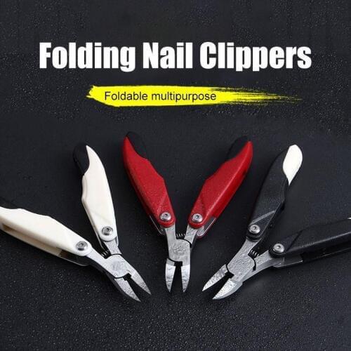 Faltbarer Nagelknipser Foldable Nail Scissors Tough Hard Toe Nails Clipper Remover Nail File 3 in 1 Manicure Tools Ingrown Nail