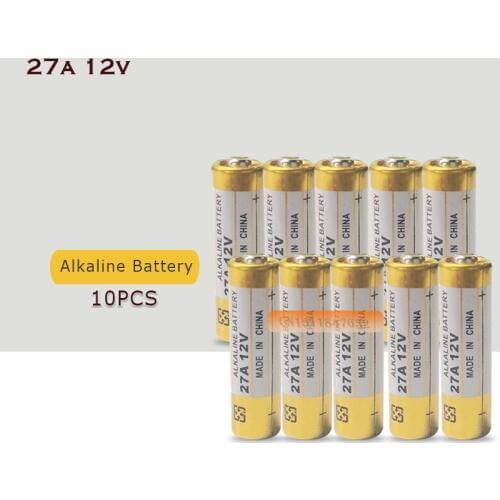 10PCS 27A 12V dry alkaline battery 27AE 27MN A27 for doorbell,car alarm,walkman,car remote control etc