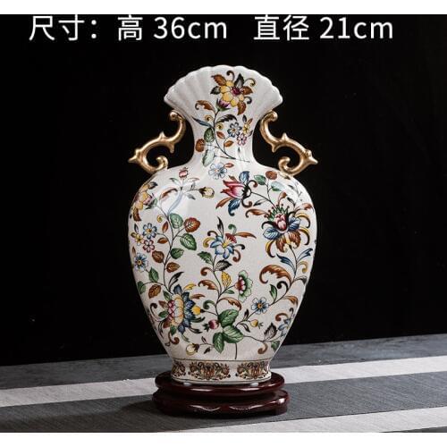 Wedding Jingdezhen Ceramic European Vase Antique Crack Glaze Flower Arrangement Vase Living Room Bogujia Home Decoration Vase