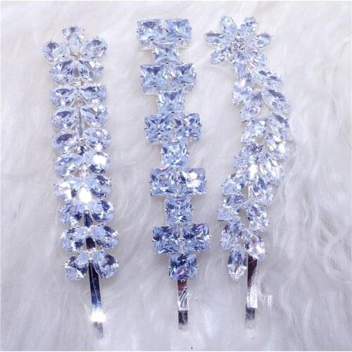 Bridal Crystal Exquisite Flower Hair Clip Floral Style Barrette Bride Hair Jewelry Bridesmaid Wedding Hair Accessories Wholesale