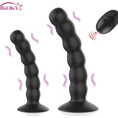Vagina Prostate Massage Strong Suction Cup Sex Toys for Women Men Wireless Remote Control Anal Beads 10 Modes Vibrator Butt Plug