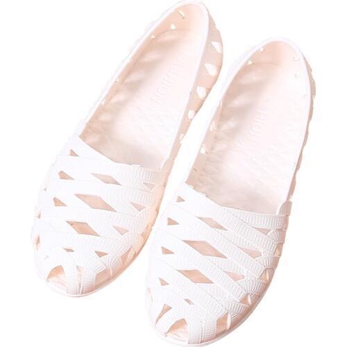 Womens Sandals Mother Hole Sandals Female Baotou Nurse Female Sandals Thickening Flat Bottom Middle-aged Work Sandals Net Shoes