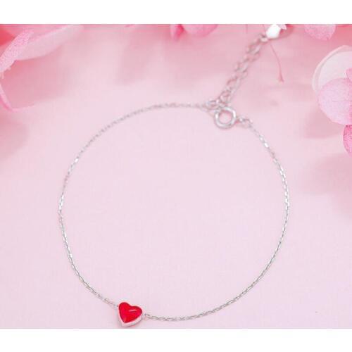 Heart Sweet Korea Fresh Student Gift 925 Sterling Silver Temperament Female Trendy Resizable Bracelets SBR049