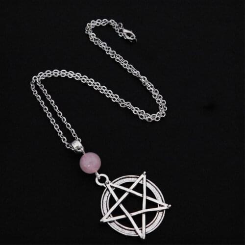 Classic Supernature Wicca witchcraft Pentagram Necklace Bead Pendant 2021 Fashion Trend Jewelry For Women Aesthetics Gifts