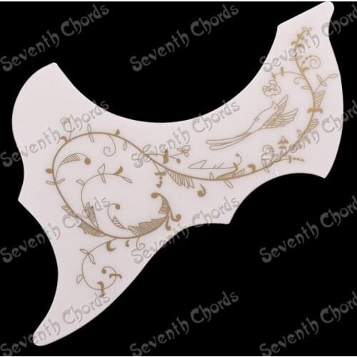 2 Pcs White 41 " Hummingbird Flower Decorative pattern Acoustic Guitar Pickguard Pick Guard Anti-scratch Plate