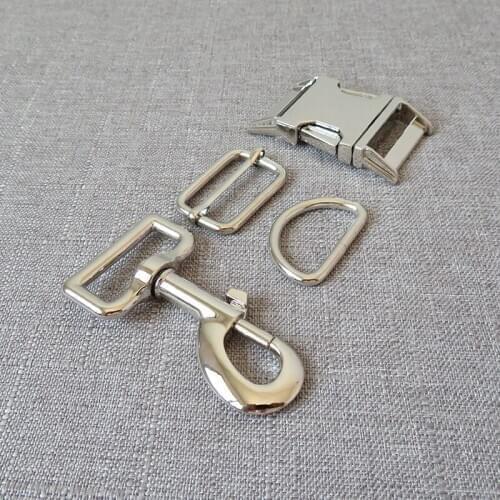 20 sets 30mm strong metal lobster clasp D ring adjuster belt straps release buckle for paracord dog collar leash DIY accessory