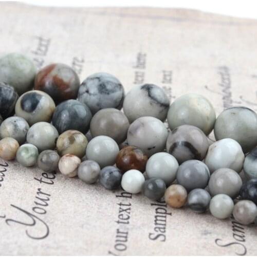 4-12mm natural stone beads America picasso jaspers stone round loose beads for jewelry making DIY Bracelet Necklace 15inches