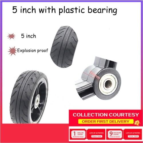 5-inch High-quality Rubber Tires, Suitable for Electric Scooters, Explosion-proof, Non-slip Tubeless, with Iron Bearing